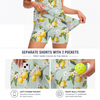 Maxcorners Pickleball Sleeveless Zipper Sports Dress Set Lemon Blossom Mint Green Print