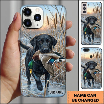 Maxcorners Waterfowl Retrieval Action Duck Hunting Multiple Dog Breeds Personalized Name Phone Case