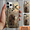 Maxcorners Golden Marshland Duck Flight Duck Hunting Multiple Dog Breeds Personalized Name Phone Case