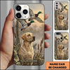 Maxcorners Golden Marshland Duck Flight Duck Hunting Multiple Dog Breeds Personalized Name Phone Case