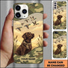Maxcorners Minimal Camo Retriever Silhouette Duck Hunting Multiple Dog Breeds Personalized Name Phone Case