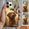 Maxcorners Flying Mallard Retriever Portrait Duck Hunting Multiple Dog Breeds Personalized Name Phone Case