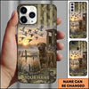 Maxcorners Camo Marshland Hunting Scene Duck Hunting Multiple Dog Breeds Personalized Name Phone Case