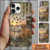 Maxcorners Camo Marshland Hunting Scene Duck Hunting Multiple Dog Breeds Personalized Name Phone Case