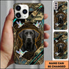 Maxcorners Geometric Woodland Retriever Duck Hunting Multiple Dog Breeds Personalized Name Phone Case