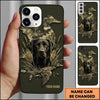 Maxcorners Minimal Dark Camo Retriever Duck Hunting Multiple Dog Breeds Personalized Name Phone Case