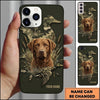 Maxcorners Minimal Dark Camo Retriever Duck Hunting Multiple Dog Breeds Personalized Name Phone Case