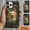 Maxcorners Minimal Dark Camo Retriever Duck Hunting Multiple Dog Breeds Personalized Name Phone Case