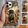 Maxcorners Autumn Leaves Mallard Retriever Duck Hunting Multiple Dog Breeds Personalized Name Phone Case
