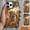 Maxcorners Autumn Leaves Mallard Retriever Duck Hunting Multiple Dog Breeds Personalized Name Phone Case