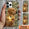 Maxcorners Camo Retriever Sunset Silhouette Duck Hunting Multiple Dog Breeds Personalized Name Phone Case