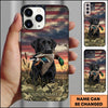 Maxcorners American Flag Duck Retriever Duck Hunting Multiple Dog Breeds Personalized Name Phone Case