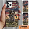 Maxcorners American Flag Duck Retriever Duck Hunting Multiple Dog Breeds Personalized Name Phone Case
