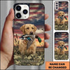 Maxcorners American Flag Duck Retriever Duck Hunting Multiple Dog Breeds Personalized Name Phone Case