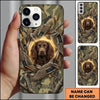 Maxcorners Golden Flying Mallard Emblem Duck Hunting Multiple Dog Breeds Personalized Name Phone Case
