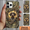 Maxcorners Golden Flying Mallard Emblem Duck Hunting Multiple Dog Breeds Personalized Name Phone Case