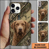 Maxcorners Diagonal Camo Retriever Portrait Duck Hunting Multiple Dog Breeds Personalized Name Phone Case