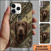 Maxcorners Diagonal Camo Retriever Portrait Duck Hunting Multiple Dog Breeds Personalized Name Phone Case