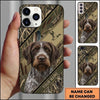 Maxcorners Diagonal Camo Retriever Portrait Duck Hunting Multiple Dog Breeds Personalized Name Phone Case