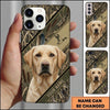 Maxcorners Diagonal Camo Retriever Portrait Duck Hunting Multiple Dog Breeds Personalized Name Phone Case
