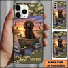 Maxcorners Sunset Duck Hunting Boat Scene Duck Hunting Multiple Dog Breeds Personalized Name Phone Case