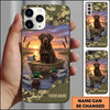 Maxcorners Sunset Duck Hunting Boat Scene Duck Hunting Multiple Dog Breeds Personalized Name Phone Case