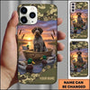 Maxcorners Sunset Duck Hunting Boat Scene Duck Hunting Multiple Dog Breeds Personalized Name Phone Case