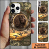 Maxcorners Sunset Waterfowl Retriever Frame Duck Hunting Multiple Dog Breeds Personalized Name Phone Case