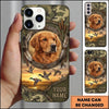 Maxcorners Sunset Waterfowl Retriever Frame Duck Hunting Multiple Dog Breeds Personalized Name Phone Case