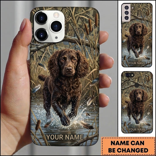 Maxcorners Water Splash Duck Retriever Duck Hunting Multiple Dog Breeds Personalized Name Phone Case