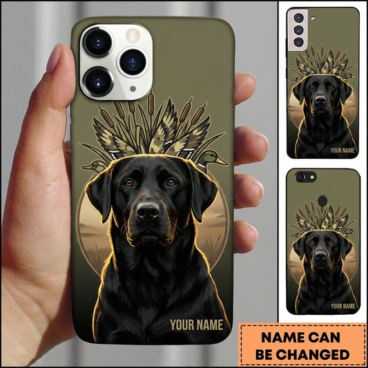 Maxcorners Minimal Retriever Golden Outline Duck Hunting Multiple Dog Breeds Personalized Name Phone Case