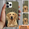 Maxcorners Minimal Retriever Golden Outline Duck Hunting Multiple Dog Breeds Personalized Name Phone Case