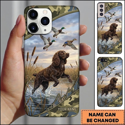 Maxcorners Flying Ducks Water Splash Duck Hunting Multiple Dog Breeds Personalized Name Phone Case