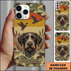 Maxcorners Sunset Camo Waterfowl Emblem Duck Hunting Multiple Dog Breeds Personalized Name Phone Case