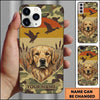Maxcorners Sunset Camo Waterfowl Emblem Duck Hunting Multiple Dog Breeds Personalized Name Phone Case
