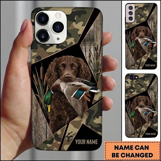 Maxcorners Geometric Camo Duck Retriever Duck Hunting Multiple Dog Breeds Personalized Name Phone Case