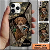 Maxcorners Geometric Camo Duck Retriever Duck Hunting Multiple Dog Breeds Personalized Name Phone Case