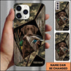Maxcorners Geometric Camo Duck Retriever Duck Hunting Multiple Dog Breeds Personalized Name Phone Case