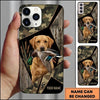 Maxcorners Geometric Camo Duck Retriever Duck Hunting Multiple Dog Breeds Personalized Name Phone Case