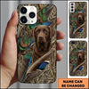 Maxcorners Abstract Woodland Retriever Duck Hunting Multiple Dog Breeds Personalized Name Phone Case