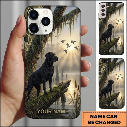 Maxcorners Misty Wetland Retriever Duck Hunting Multiple Dog Breeds Personalized Name Phone Case
