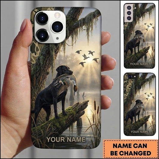 Maxcorners Misty Wetland Retriever Duck Hunting Multiple Dog Breeds Personalized Name Phone Case