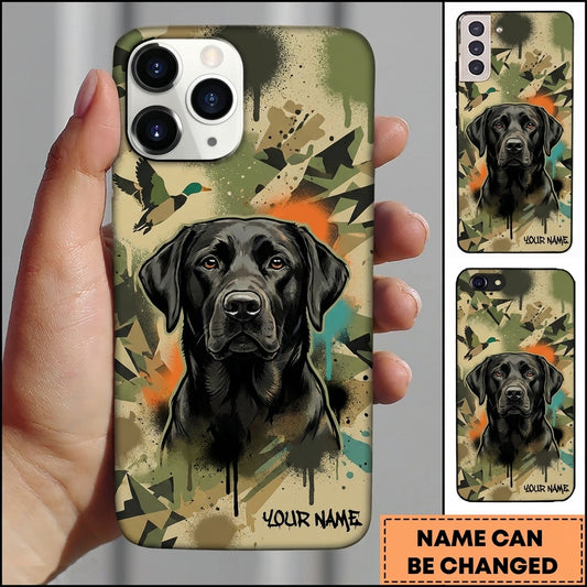 Maxcorners Watercolor Camo Retriever Duck Hunting Multiple Dog Breeds Personalized Name Phone Case