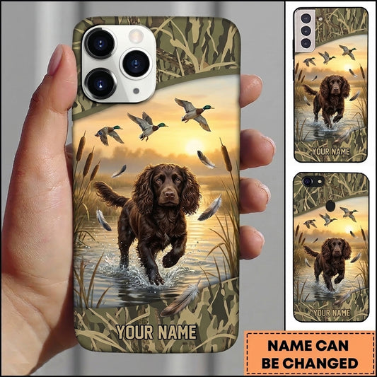 Maxcorners Sunset Waterfowl Splash Duck Hunting Multiple Dog Breeds Personalized Name Phone Case