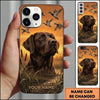 Maxcorners Orange Sunset Retriever Portrait Duck Hunting Multiple Dog Breeds Personalized Name Phone Case