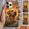 Maxcorners Orange Sunset Retriever Portrait Duck Hunting Multiple Dog Breeds Personalized Name Phone Case