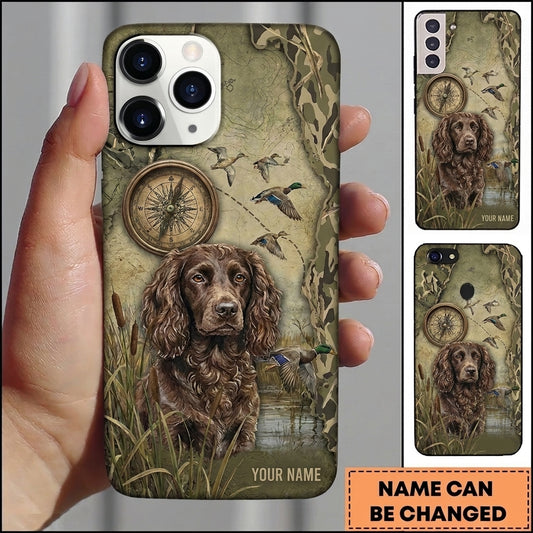 Maxcorners Hunting Compass Retriever Landscape Duck Hunting Multiple Dog Breeds Personalized Name Phone Case