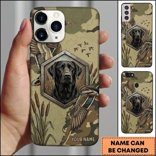 Maxcorners Vintage Marshland Retriever Badge Duck Hunting Multiple Dog Breeds Personalized Name Phone Case