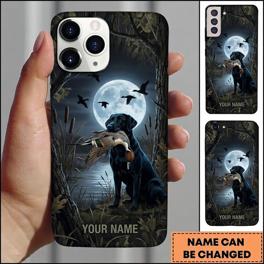 Maxcorners Moonlit Duck Hunting Retriever Duck Hunting Multiple Dog Breeds Personalized Name Phone Case