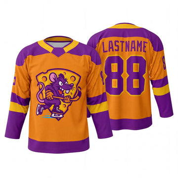 Maxcorners Octopus Hockey Funny Sea Monster Personalized Name 3D Printed Round Neck Hockey Jersey